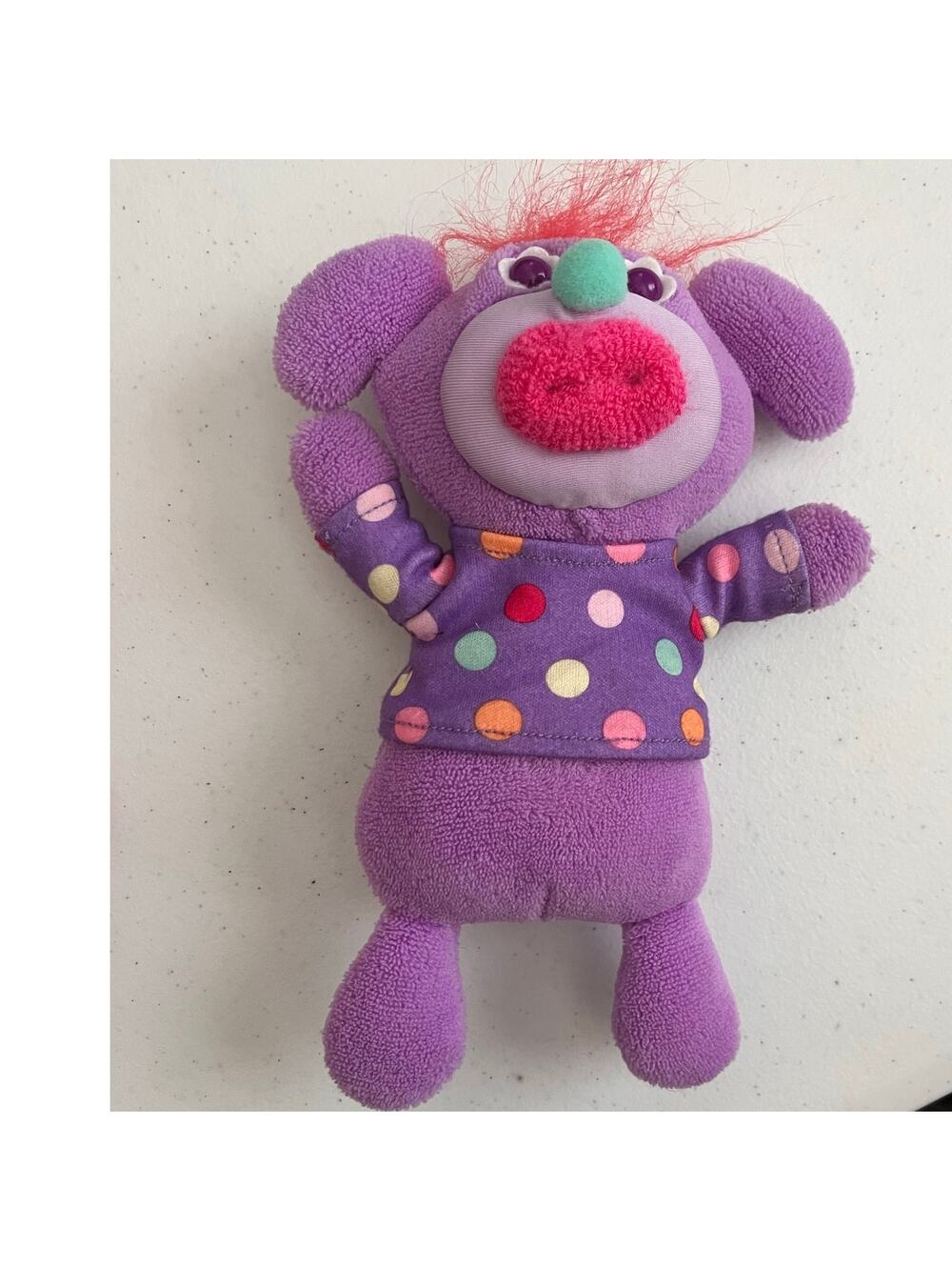 Fisher-Price Sing-A-Ma-Jig Light Purple Plush – Polka Dot Shirt – 2010 Mattel